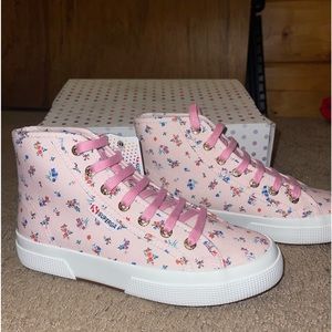 Floral High Top Superga Sneakers , NWT and Box